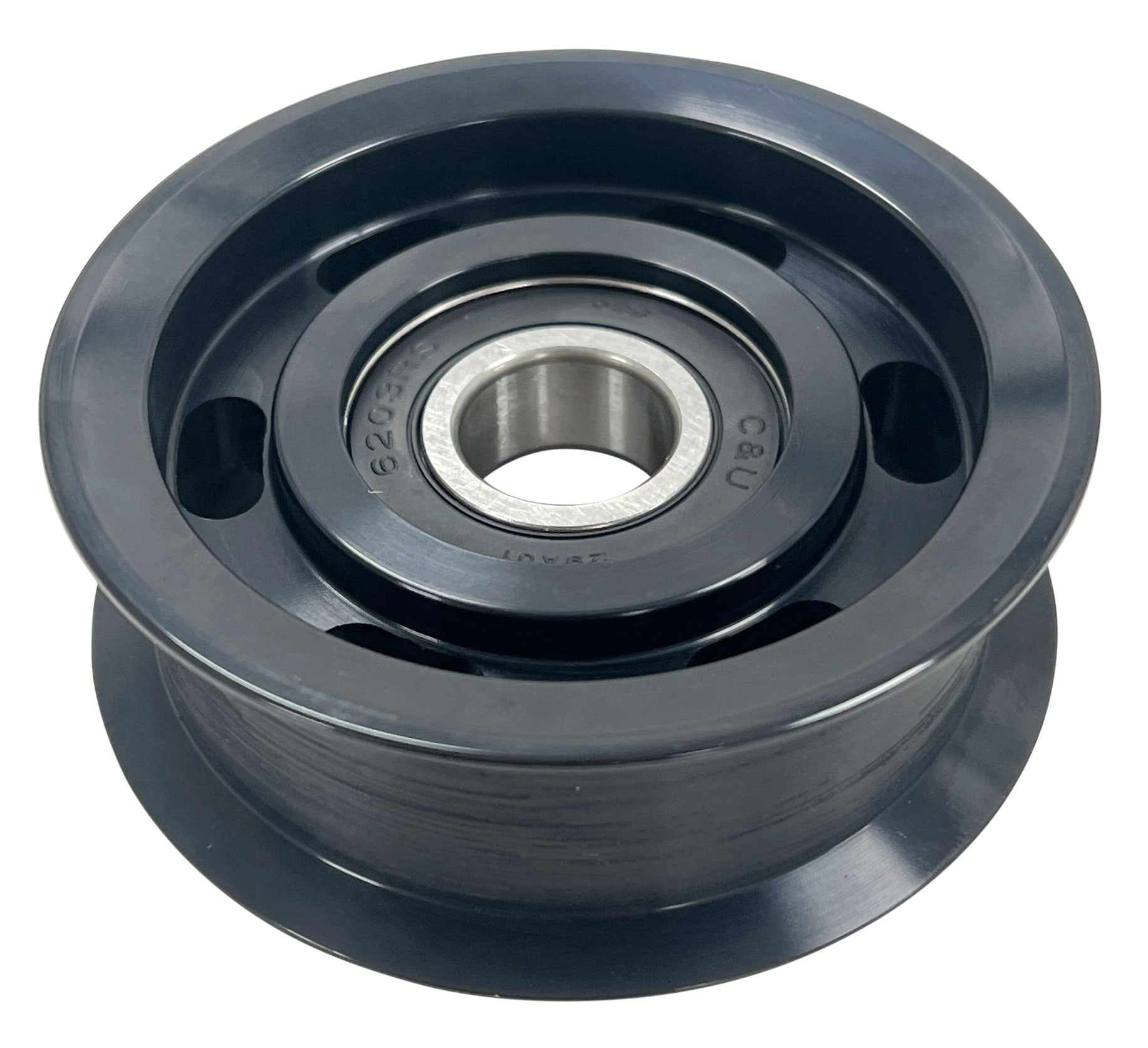 billet idler pulley black