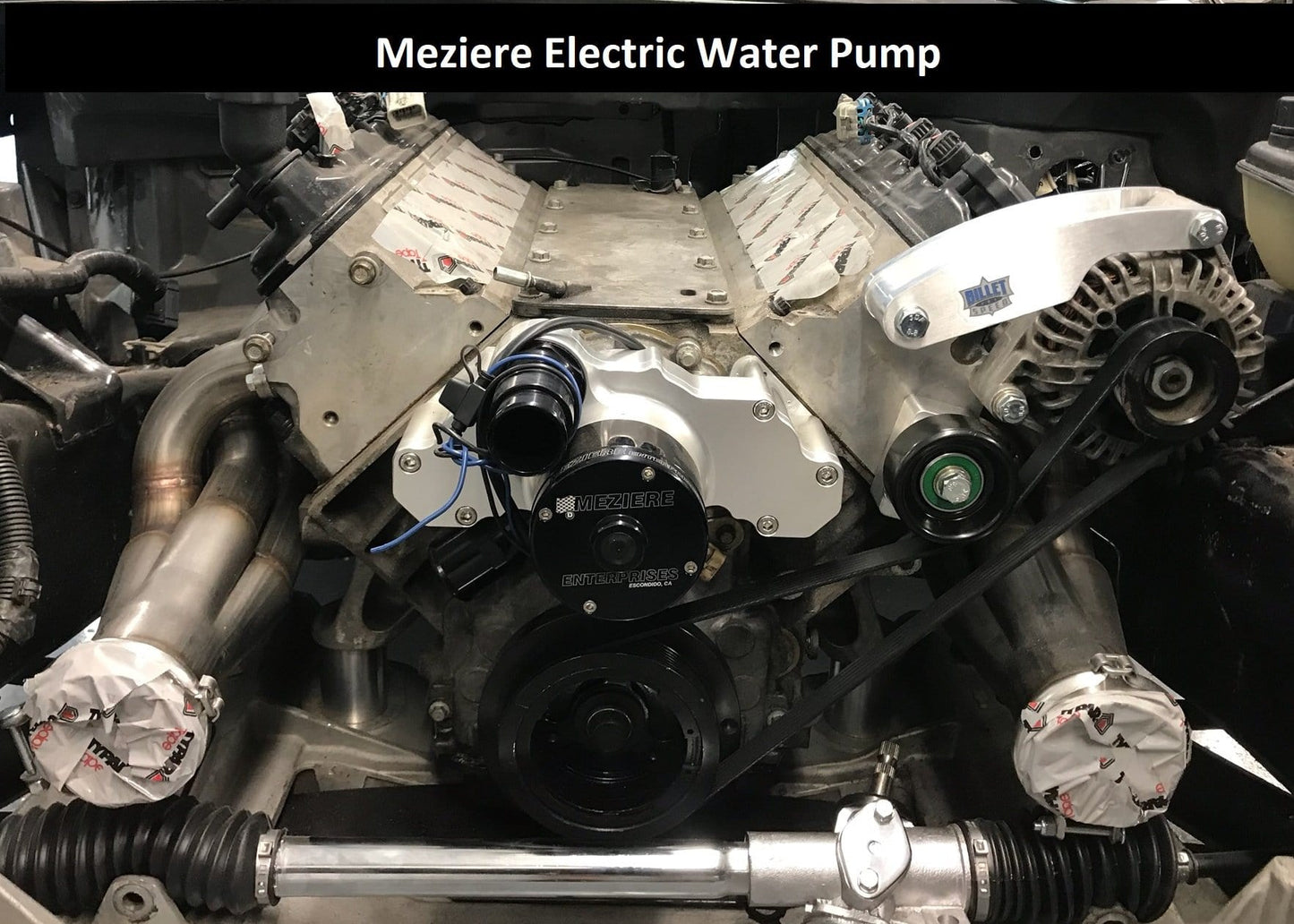 Meziere Electric Pump, LS Alternator Only Bracket Type 1 Billet Speed